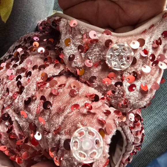 Unithorse Chinelle Sequined Lined Gown Detachable Sleeves Size 22 Mauve (HD) - Picture 8 of 8